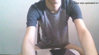 College guy pulls out his giant prick for his study pal on skype