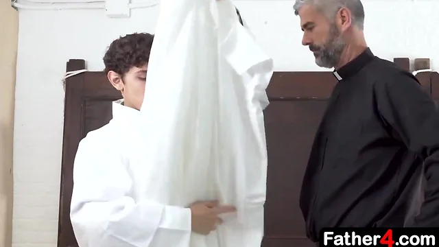 Forbidden Passion: Young Twinks & Older Priests Explore Religious Dirty Secrets