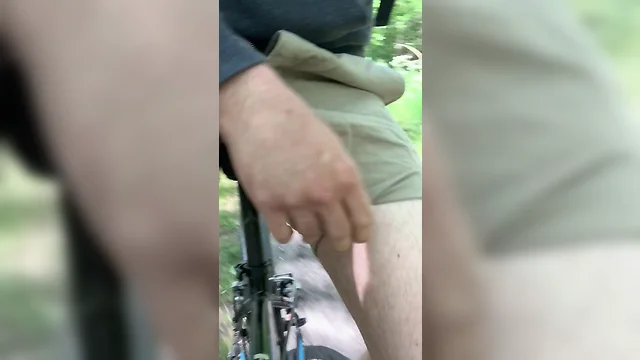 Teenage teenager publicly flashing cock on bike to strangers
