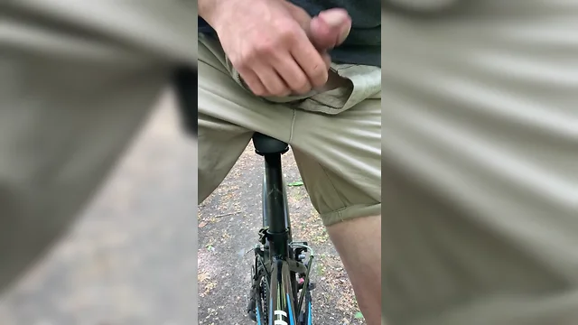 Teenage teenager publicly flashing cock on bike to strangers
