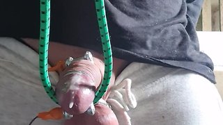 Electro-Played Slave: CBT, Wax, Rings, & Cumming!