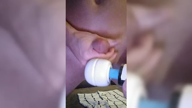 First time using hitachi wand on my cock on camera dmvtoylover