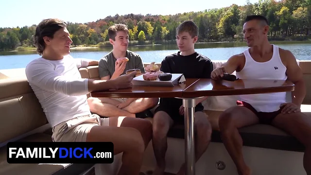 Dalton riley and jax thirio take turns shagging their step sons on a boat