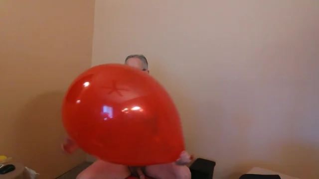 Wank and explodes non-pop balloon adventure: part 1 - red tuf-tex balloon