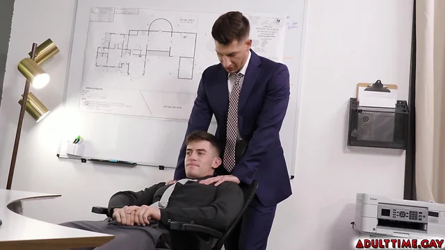 Trevor brooks caught rubbing his cock in the office by his boss