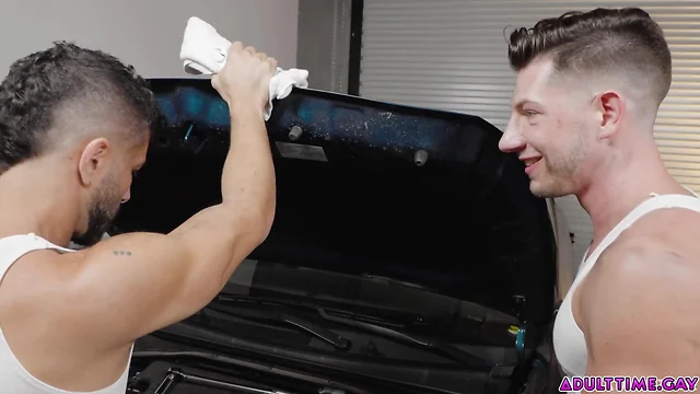 Two Mechanics, Adam & Ramzi, Exploring Each Other`s Bodies with Intense Anal
