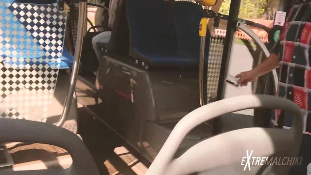 Boy masturbating on bus