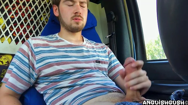 Masturbating in work van and ejaculating a huge amount of semen.