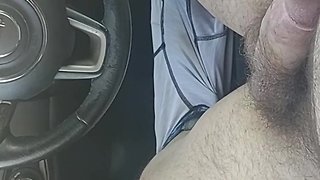 Pulled over for a big cumshot while driving home