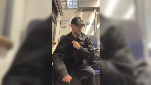 Young german guy dares public masturbation in outdoor train pee and cum