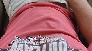Hands-free big cock solo male grows hard for cumshot