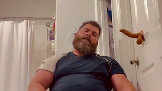 Bearded bear enjoys dildos and orgasms
