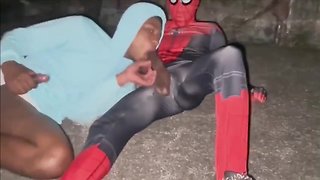 Spiderman drained of power by giant arachnid
