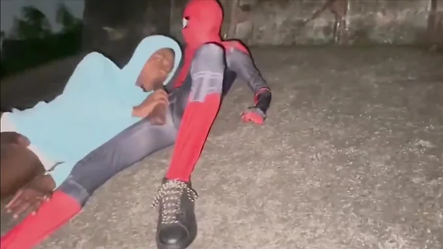 Spiderman drained of power by giant arachnid