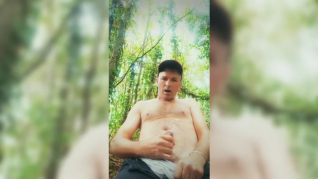 Pissing and cumming in the trees