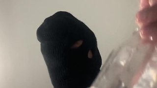 Explosive moaning cumshot pov in jock mask and cock ring