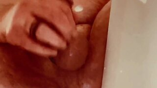Exploring the oiled dildo bear daddy sucking and fucking from below