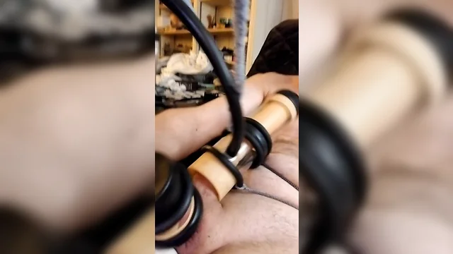 Lovebotz miller milking cock and balls with smaller rubber bands
