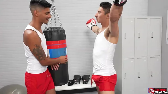Athletes apollo fates and jimmy fit anal fist and fuck