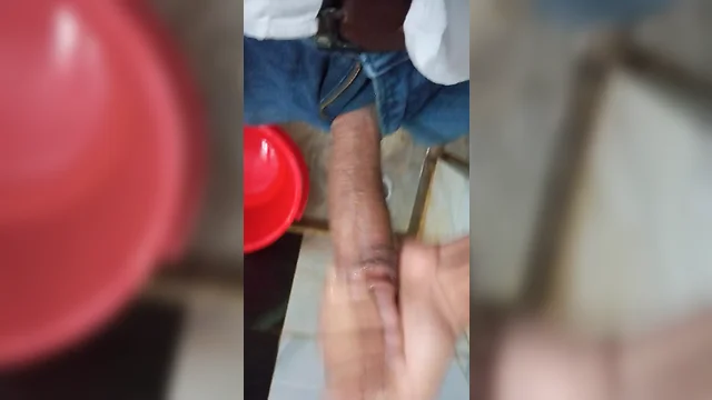 Young indian man exposes genitals and ejaculates