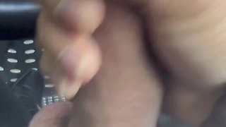 Outdoor car fun concluding with straight penis ejaculation