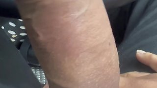 Outdoor car fun concluding with straight penis ejaculation