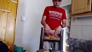 Chair fucking with lube and a massive cumshot - must see