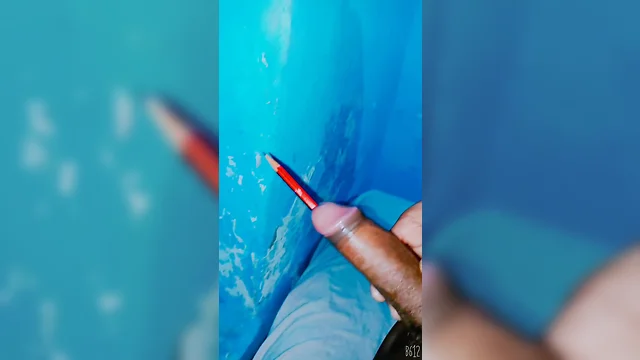 Insert pencil into penis using vaseline