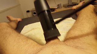 Milking my cock with a tremble milking machine