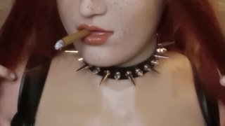 Smoking in a female mask: a warning