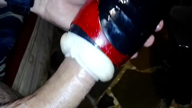 Intense fleshlight penetration with explosive cumshot