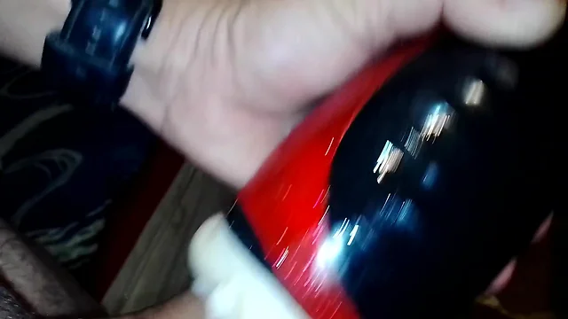 Intense fleshlight penetration with explosive cumshot