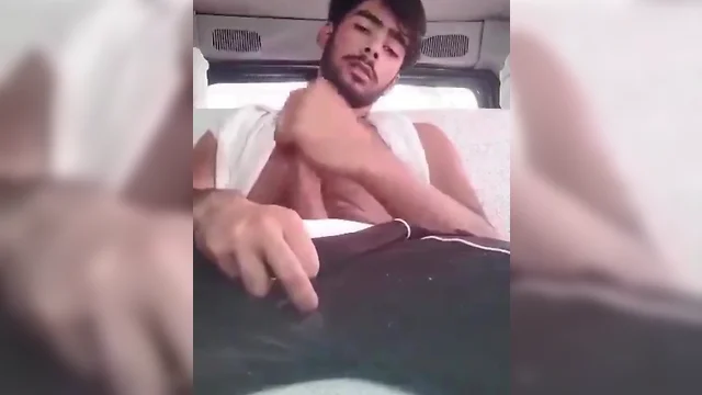 Indian man masturbating in car