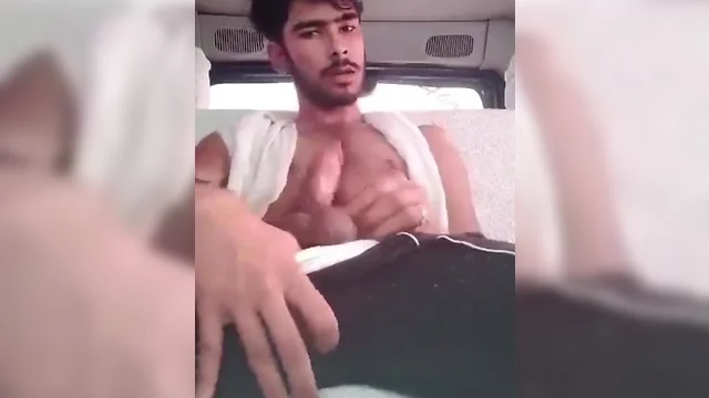 Indian man masturbating in car