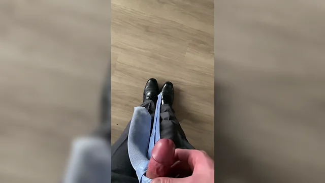 Trying on daddys suit and flirting with his fancy shoes