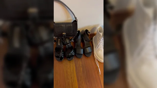 Compilation of heels, boots, and handbags