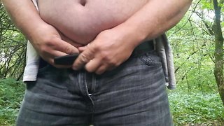 Big bear daddy hot f*ck in forest with big belly and huge dick, big load, warm milk, full big cumshot
