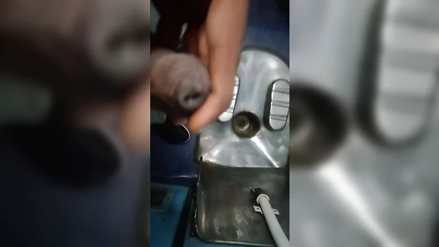 Solo male masturbation in indian train toilet: black, gay, cum, uncut