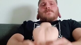 German man pleasures himself with rubber toy