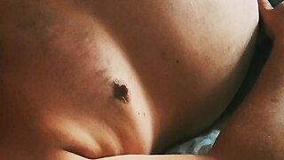 Big bear daddy with round fat belly and big bull nipples - hot sex and full milk cumshot