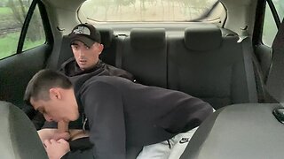 Oral sex in vehicle and facial finish