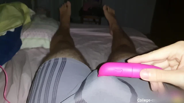 Double vibrator masturbation with underwear climax