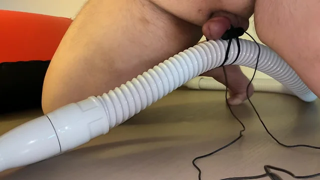 Using vibrator eggs and a vacuum hose with a small penis