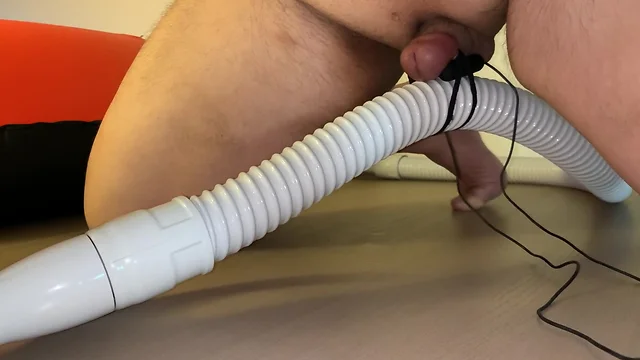 Using vibrator eggs and a vacuum hose with a small penis