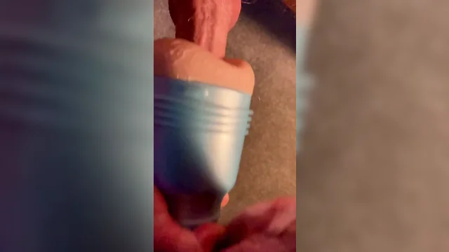 Masturbating with a fleshlight and ejaculating