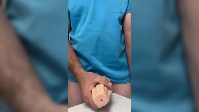 Using a tight flesh light sex toy