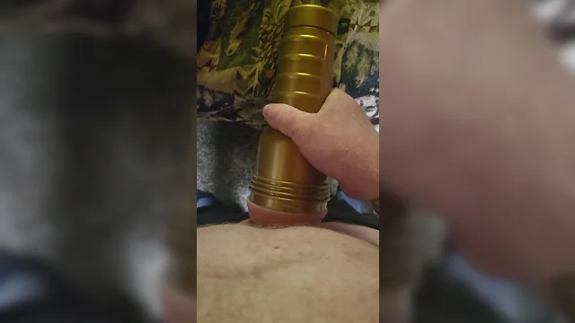 Big cock fucking fleshlight fun - masturbation & cumshot!