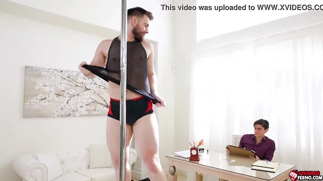 Extreme submission: stripper declan blaces bizarre pole dance and anal fisting by aiden ward until prolapsed asshole!