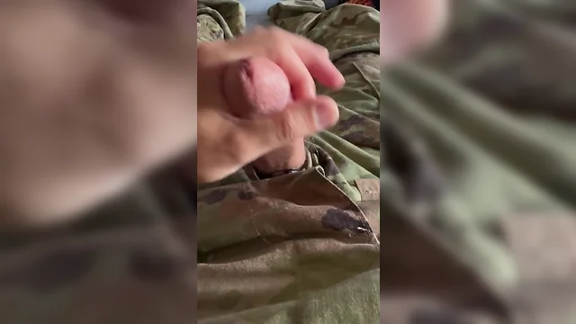 Youngest solider jerked off hard in ocps with whities in flightsuit.