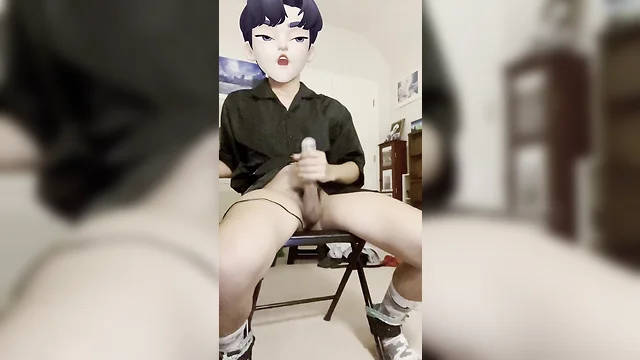 Asian twink bondage edging: tied up teen gets big cock electro butt plugs love slave cumshot